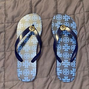 Tory Burch NWOT Size 8 Blue Women’s Flip Flop Sandals